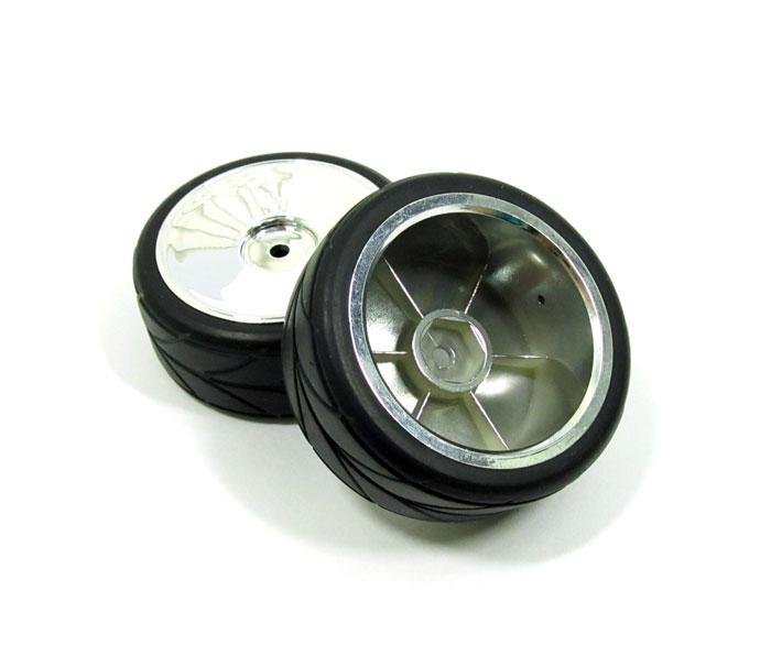 Boom Racing Outer Ring Dish Wheel &amp; Arrow Pattern Tire Set For 1/10 