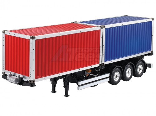 Hercules Hobby 1/14 Scale 3 Axle Tamiya Tractor Truck Double 20 Foot Container Semi-Trailer