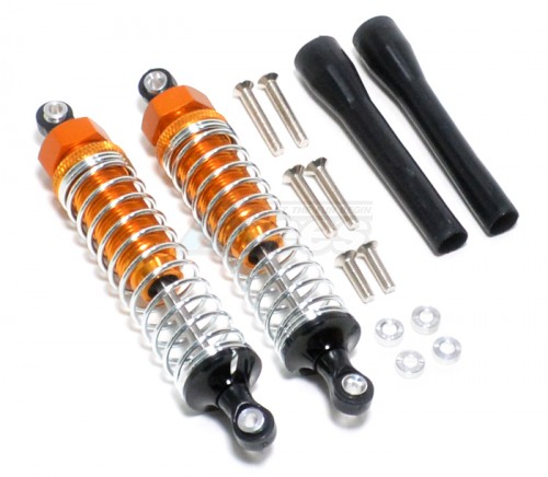 GPM Racing Plastic Ball Top Damper (90mm) With 1.2mm Coil Spring & Dust-proof Black Plastic Cover & Washers & Screws - 1pr Set Gold