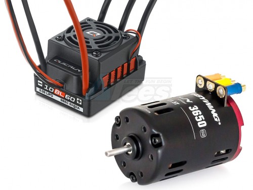 Hobbywing Hobbywing QuicRun Sensored Brushless System: WP-10BL60 ESC+3650-17.5T Motor Combo For 1/10 & 1/12 RC Red