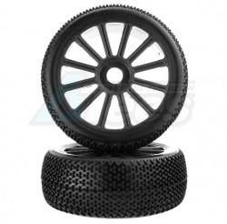 Himoto E8XBL Black Rim & Tire Complete For Buggy  2P by Himoto