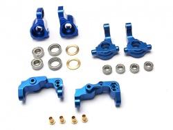 Team Associated RC10B5 Aluminum Upgrade Steering Combo Set With Tool Box for RC10B5 - 3 Items Blue by Boom Racing