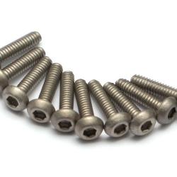 Miscellaneous All Titanium M2 x 8 Button Hex Screws Bolts (10pcs/bag)  by Boom Racing