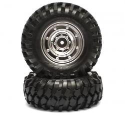 Miscellaneous All Crawler Tire set 108mm K2(Black) 3 Spoke Wheel Black by Boom Racing