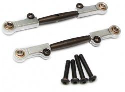 Axial Yeti Spring Steel Upper Anti-Thread Tie Rod With Aluminium Ends - 1Pair Set Silver by GPM Racing