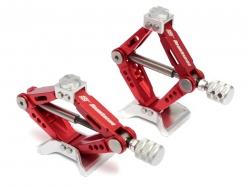 Miscellaneous All Scale Accessories - 1/10 Scale 6 Ton Full Aluminum Adjustable Jack Stands 1Pair Red by Boom Racing