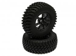 Miscellaneous All Crawler Tire set 100mm K3(Black) 7-Spoke Black Black by Boom Racing