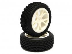 Miscellaneous All 1/10 Buggy 10-spoke Tire Set - Front(1 Pair) White by Boom Racing