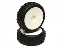 Miscellaneous All 1/10 Buggy Disk Pattern Tire Set - Front(1 Pair) White by Boom Racing