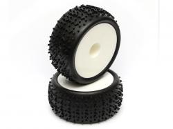 Miscellaneous All 1/10 Buggy Disk Pattern Tire Set - Rear(1 Pair) White by Boom Racing
