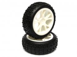 Miscellaneous All 1/10 Buggy 10-spoke Tire Set - Front(1 Pair) White by Boom Racing