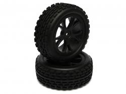 Miscellaneous All 1/10 Buggy 10-spoke Tire Set - Front(1 Pair) Black by Boom Racing