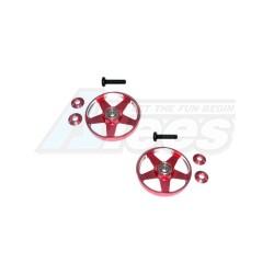 Tamiya Mini 4WD 19mm Aluminum Ball -Race Rollers ( Ringless-Light weight ) -Red by 3Racing