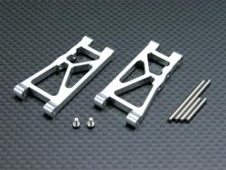 Team Associated RC18T Aluminum Front or Rear Lower Arm With Pins & Screws - 1pr Set Silver by GPM Racing