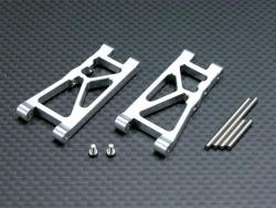 Team Associated RC18T Aluminum Front or Rear Lower Arm With Pins & Screws - 1pr Set Silver by GPM Racing
