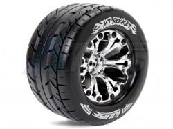 Traxxas Jato Louise 1/10 MT-Rocket Traxxas Style Bead 2.8  Monster Truck Tire Soft Compound / Chrome Rim / 1/2 Offset (for Jato 2WD Rear) by Louise RC