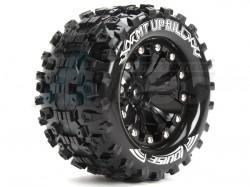 Traxxas Stampede VXL Louise 1/10 MT-UPHILL Traxxas Style Bead 2.8  Monster Truck Tire Soft Compound / Black Rim / 0 Offset (rear) by Louise RC