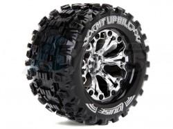 Traxxas Stampede VXL Louise 1/10 MT-UPHILLl Traxxas Style Bead 2.8  Monster Truck Tire Soft Compound / Chrome Rim / 0 Offset (rear) by Louise RC