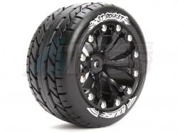 Traxxas Stampede VXL Louise 1/10 ST-Rocket Bead Traxxas Style Bead 2.8  Stadium Truck Tire Soft Compound / Black Rim / 0 Offset (for EP Stampede 2WD Front) by Louise RC