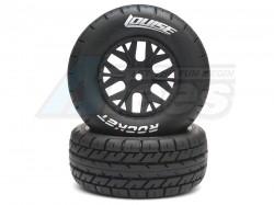 Team Associated SC10 4x4 Louise 1/10 SC-ROCKET Performance Short Course Tire Soft / Black Rim / Mounted by Louise RC