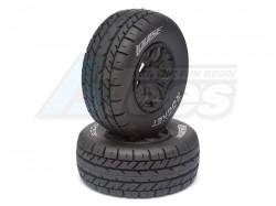 Team Losi TEN-SCTE 4WD Louise 1/10 SC-ROCKET Performance Short Course Tire Soft / Black Rim / Mounted by Louise RC