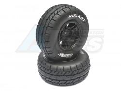 Traxxas Slash Louise 1/10 SC-ROCKET Performance Short Course Tire Soft / Black Rim / Mounted by Louise RC