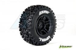 Traxxas Slash SC-UPHILL 1/10 Short Course Wheel + Tire Set Mounted Soft (Black) for SLASH 2WD Front by Louise RC