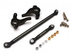 Axial SCX10 Aluminum Steering Block & Linkage (1 Pair) Gun Metal by Team Raffee Co.
