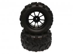 Miscellaneous All 2 In 1 1/10 Monster Truck Wheel & Tire Set 10 Spoke Patter C by Team Raffee Co.
