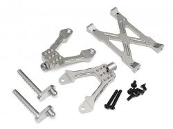 Axial SCX10 Aluminum Rear Shock Tower Mount - 1 Set Silver [RECON G6 The Fix Certified]  by Boom Racing