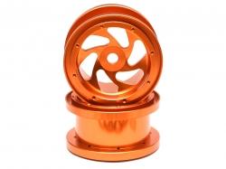 Axial Wraith Aluminum 6-Cyclone Giga Beadlock 2.2 Wheel (2) Orange by Boom Racing