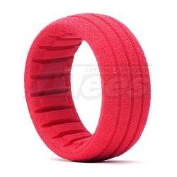 Miscellaneous All 1:8 Buggy/SC Shaped Insert Grooved Red (Soft) (4 pcs) by AKA