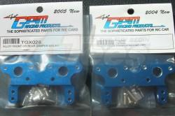 Tamiya TGX Aluminum Front & Rear Damper Mount - 2 prs Blue by GPM Racing