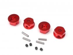 Kyosho Sandmaster Aluminum Wheel Hex Drive Adaptor - 4 Pcs / Set Red by Boom Racing