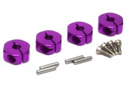 Miscellaneous All 12mm Standard Aluminum Wheel Hex Adaptors w/ Lock Screws Pins & Screws (4) Purple by Boom Racing