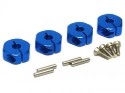 Miscellaneous All 12mm Standard Aluminum Wheel Hex Adaptors w/ Lock Screws Pins & Screws (4) Blue by Boom Racing