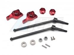 Team Losi Mini 8IGHT-T Truggy Steel #45 Front/Rear Cvd Drive Shaft With Rear Knuckle & 12X8Mm Hex & 5X10 Bearings - 1Set Red by GPM Racing