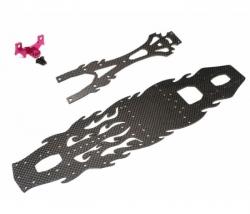 3Racing Sakura D4 RWD Performance Combo Package A Upgrade Set For D4 Pink (Main Chassis Plate,Upper Deck Plate, and Belt Tension Mount) by Boom Racing