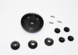 HPI WR8 Steel#45 Diff Gears & Bevel Gears - 8Pcs Set Black by GPM Racing