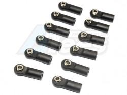 Miscellaneous All Nylon Rod Ends Ball Links With 5.8X3X7MM Balls For 1/10 Scale M4 Anti-Thread Turnbuckle (18.5MM Long) - 12Pcs Set Black by GPM Racing