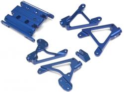 Vaterra K5 Blazer Ascender Vaterra K5 Aluminum Chassis Upgrade Combo Set With Tool Box (Skid Plate , Front & Rear Shock Tower) - 1 Set Blue by Boom Racing