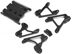 Vaterra K5 Blazer Ascender Vaterra K5 Aluminum Chassis Upgrade Combo Set With Tool Box (Skid Plate , Front & Rear Shock Tower) - 1 Set Black by Boom Racing