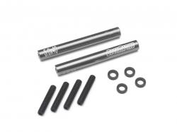 Miscellaneous All Threaded Aluminum Link Pipe Rod 5x40mm (2) w/ Set Screws & Delrin Spacers Gun Metal by Boom Racing
