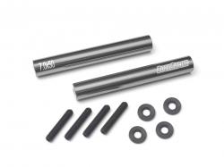 Miscellaneous All Threaded Aluminum Link Pipe Rod 7x50mm (2) w/ Set Screws & Derlin Spaces Gun Metal by Boom Racing