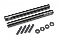 Miscellaneous All Threaded Aluminum Link Pipe Rod 7x75mm (2) w/ Set Screws & Derlin Spaces Black by Boom Racing