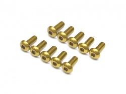 Miscellaneous All Gold Anodized Alloy M3x8 Hex Socket Button Head Screws Bolts  (10) by Boom Racing