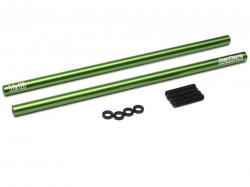 Miscellaneous All Threaded Aluminum Link Rod Pipe 5x120mm (2) w/ Set Screws & Delrin Spacers Green by Boom Racing