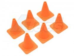 Miscellaneous All Scale Accessories - Drift Pylons (Cones) 6pcs Pack Orange by Top-Shelf Hobby