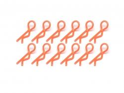 Miscellaneous All Small-ring 45 Deg Body Clips 12Pcs Orange by Boom Racing