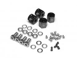 Miscellaneous All KRAIT™ Aluminum 12mm Wheel Hex Widener (4) (Offset: 8mm) - Black by Boom Racing